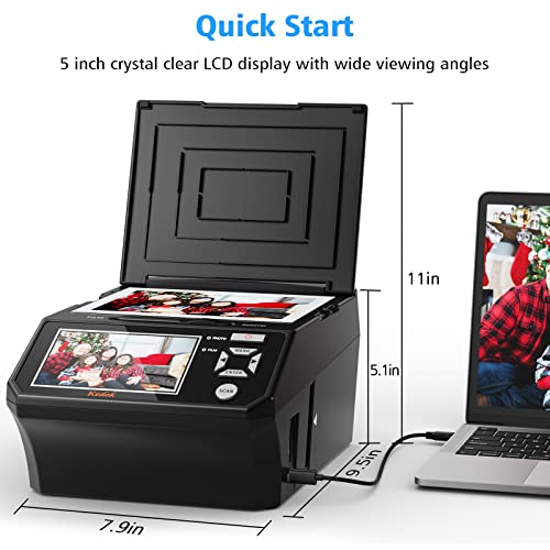 Photo,NameCard,Slide & Negative Scanner with Large 5” LCD Screen