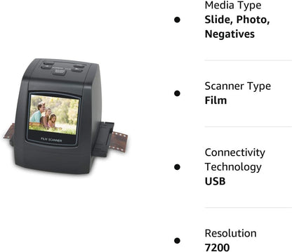 22MP All-in-1 Film & Slide Scanner, Converts 35mm 135 110 126 and Super 8 Films/Slides/Negatives