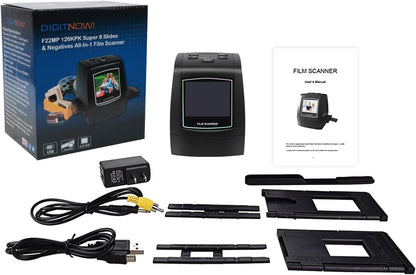 22MP All-in-1 Film & Slide Scanner, Converts 35mm 135 110 126 and Super 8 Films/Slides/Negatives