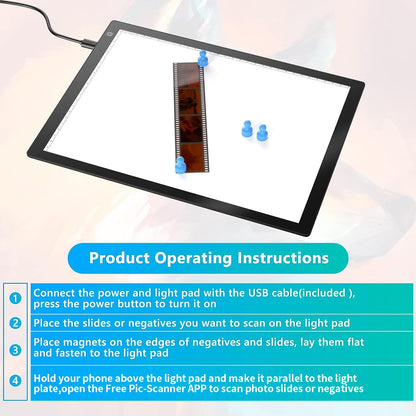 Slide Viewer Light Box, for Scanning Film Negatives and Slides