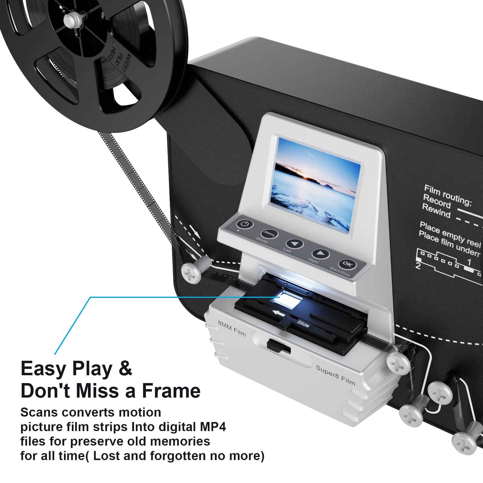 8mm & Super 8 Reels Digitizer Convert 3” 5” 7” 9” Reels into 1080P Inc –  Eyesen