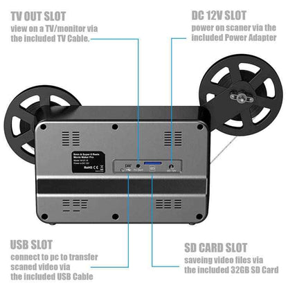 8mm usb saving video files via the included 32 gb sd card 240v